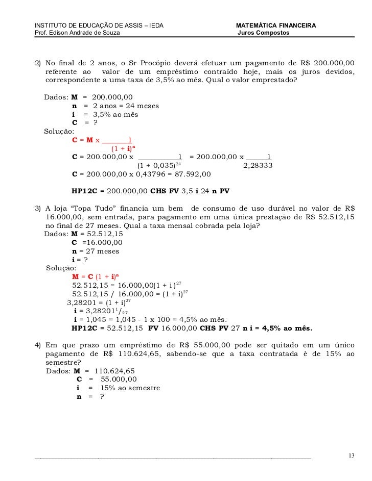 apostila matematica financeira